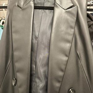 Zara sleeveless leather coat